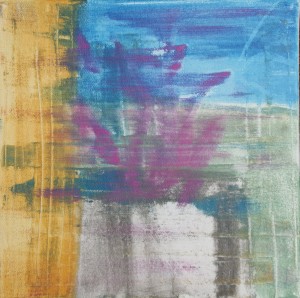 Sommer in der Stadt 30x30cm Leimfarbe mit Acrylfirnis Christiane Herold 2014
