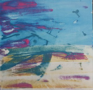 Strandsommer Leimfarbe mit Acrylfirnis 30x30cm Christiane Herold 2014