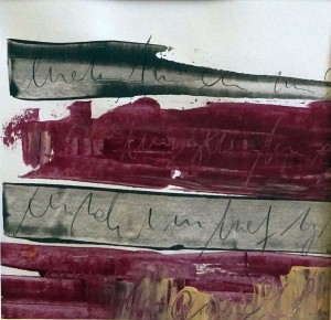Faust und Mephisto (1) Gouache und Kohle auf Papier 50x50 gerahmt