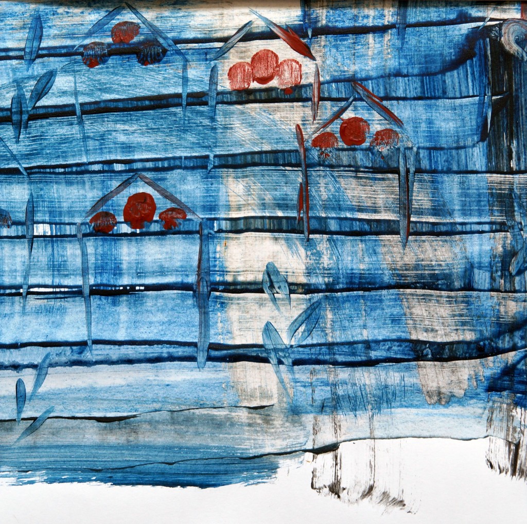 Stadtnatur Bild 3 Goauche auf Papier 50x50 gerahmt